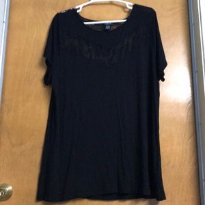 Black top with lace insects